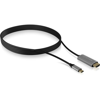 Icy box ib-cb020-c - usb-c naar hdmi adapterkabel (zwart, 1,8 meter)
