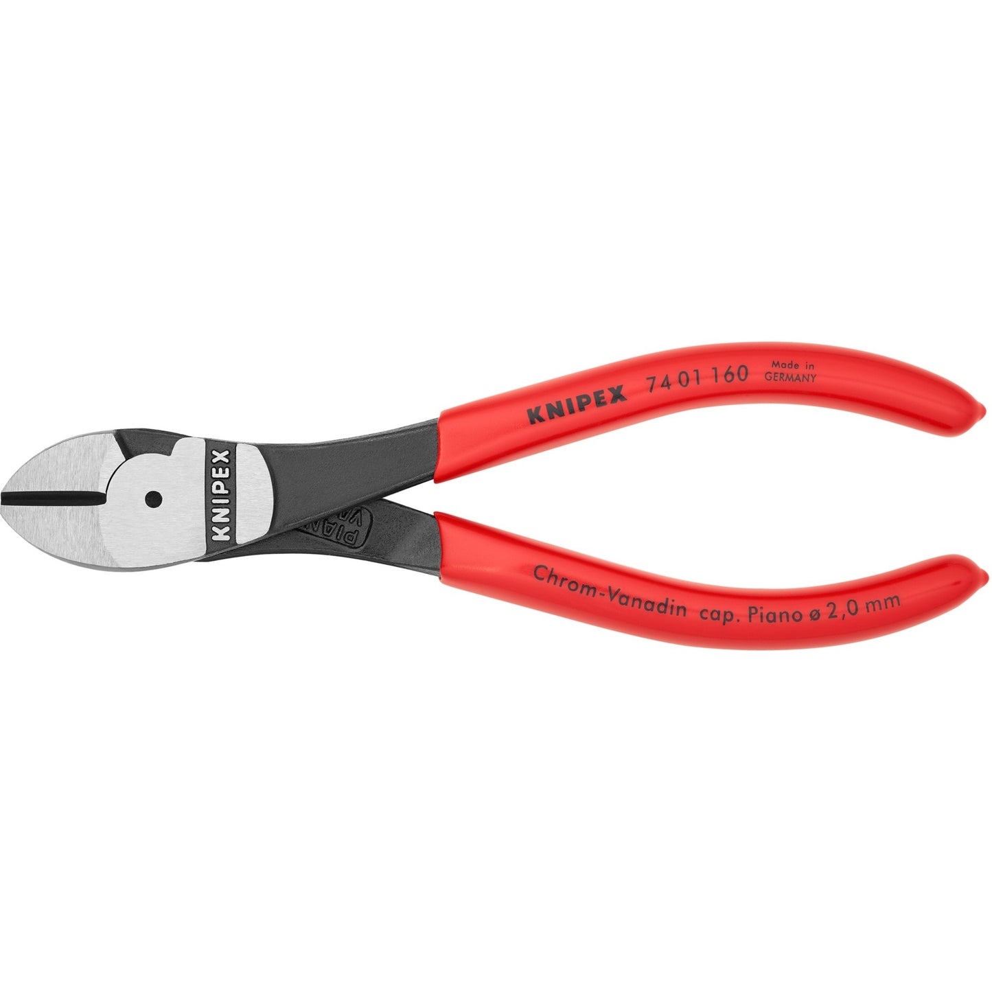 Knipex kracht-zijsnijtang 74 01 160 kniptang (rood)