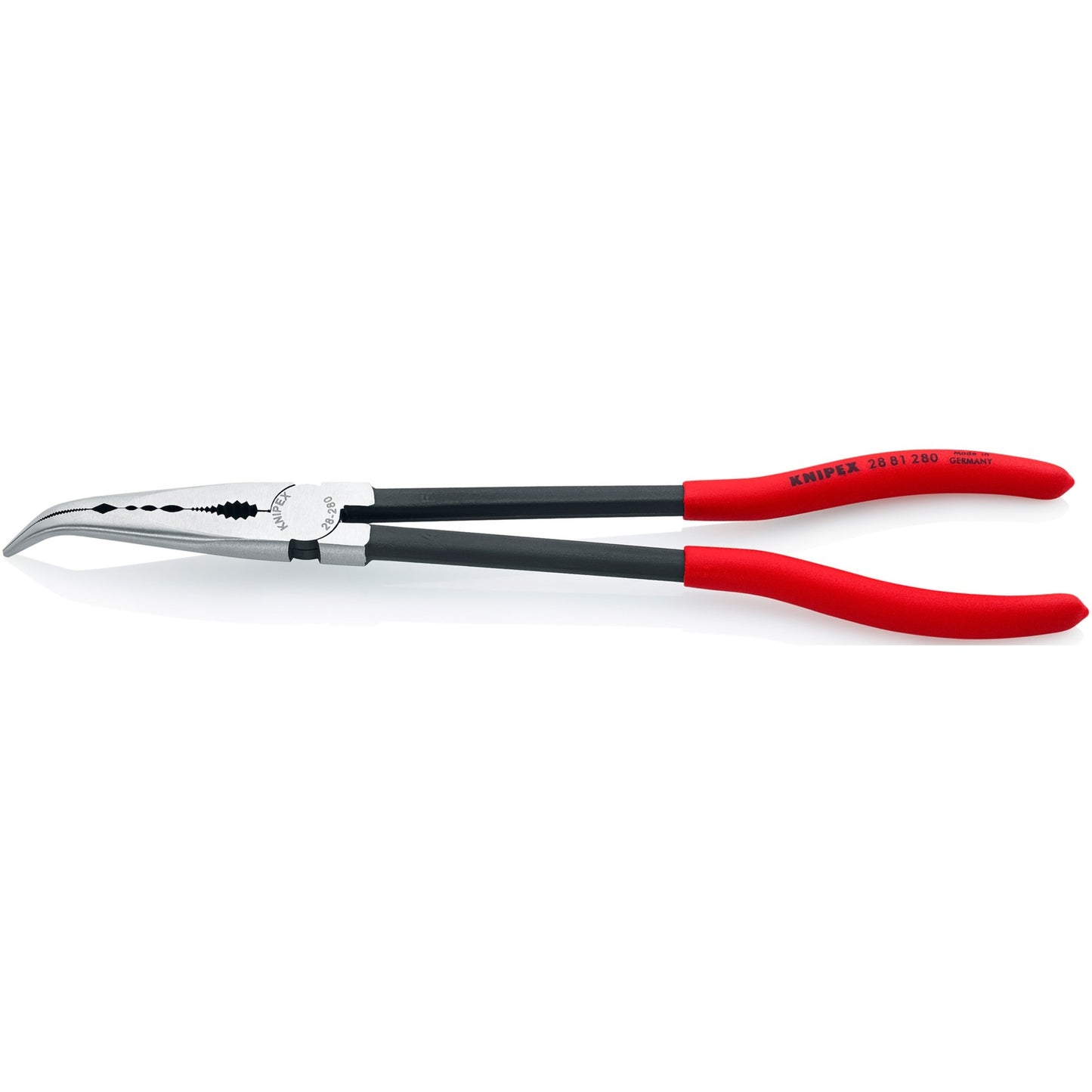 Knipex montagetang gebogen 2881280 grijptang (rood zwart)