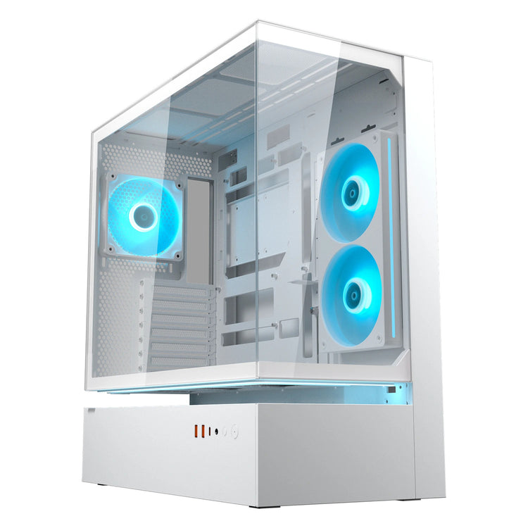 Cougar cfv235 midi tower behuizing (wit | 2x usb-a | 1x usb-c | rgb | tempered glass)