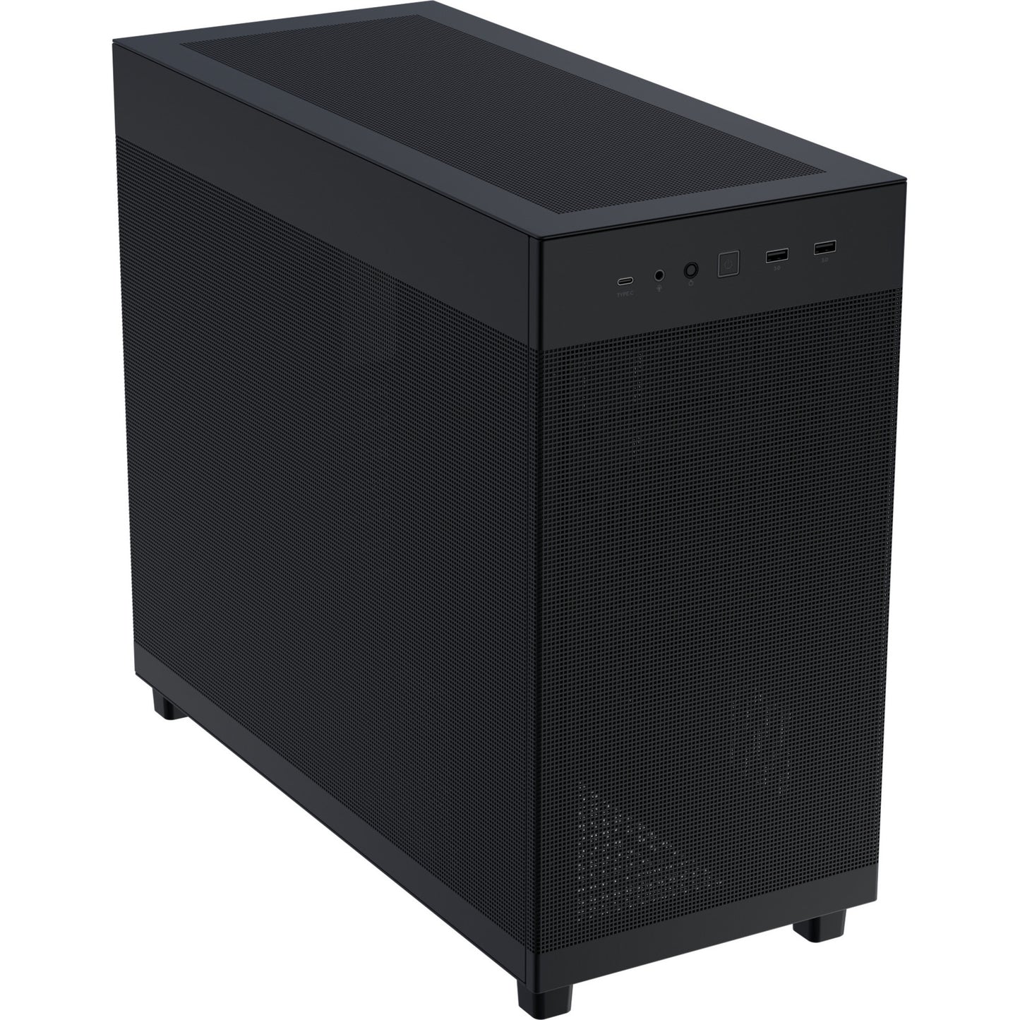 Asus prime ap303 - mesh panel midi tower behuizing (zwart | 2x usb-a | 1x usb-c)