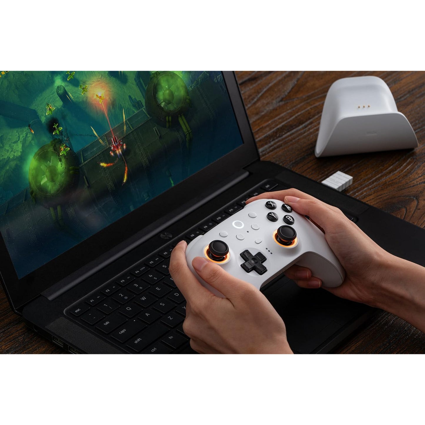 8bitdo ultimate 2 bluetooth controller (zwart, pc, switch 2, bluetooth usb-c 2.4 ghz)