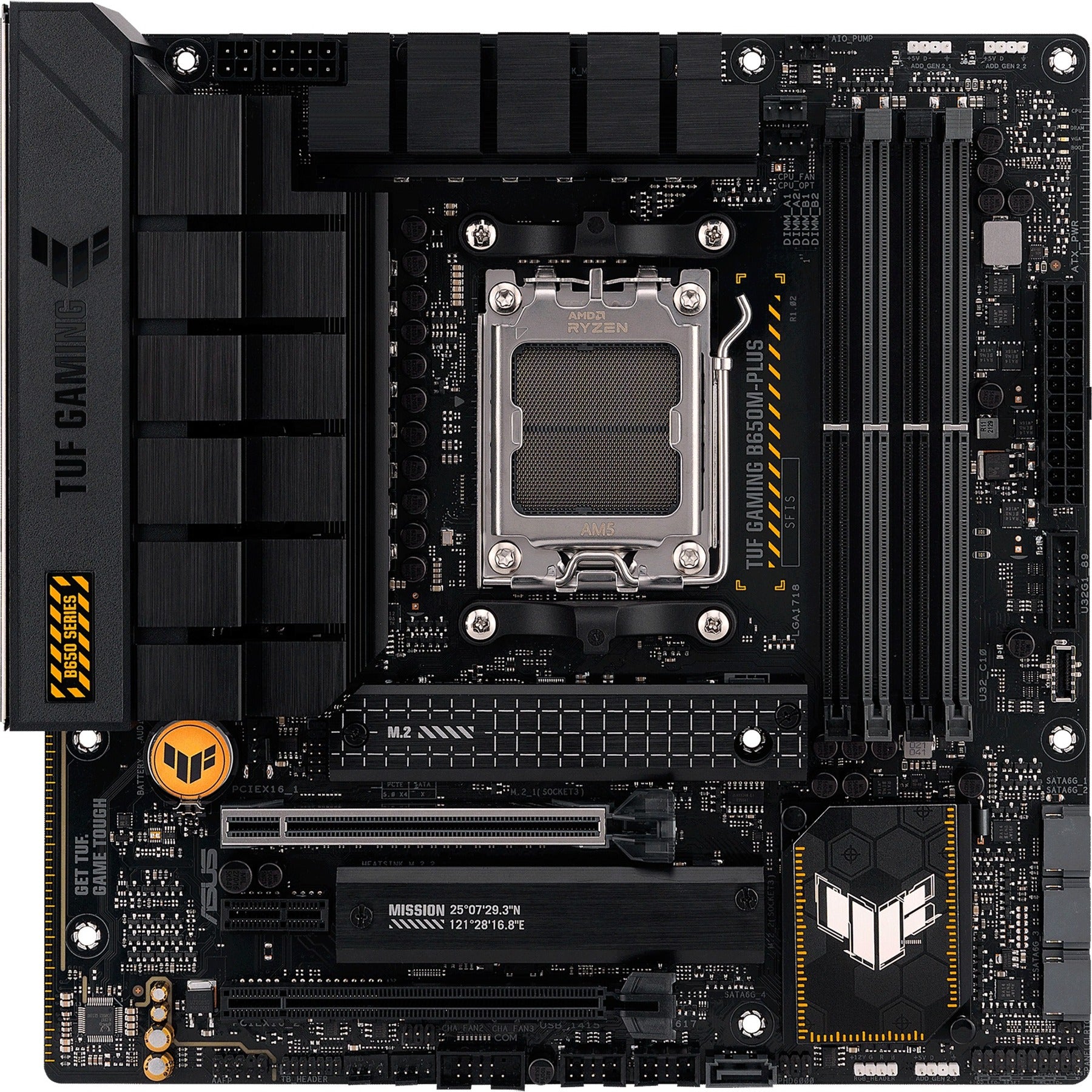 Asus tuf gaming b650m-plus socket am5 moederbord (zwart, raid, 2.5 gb-lan, sound, µatx)