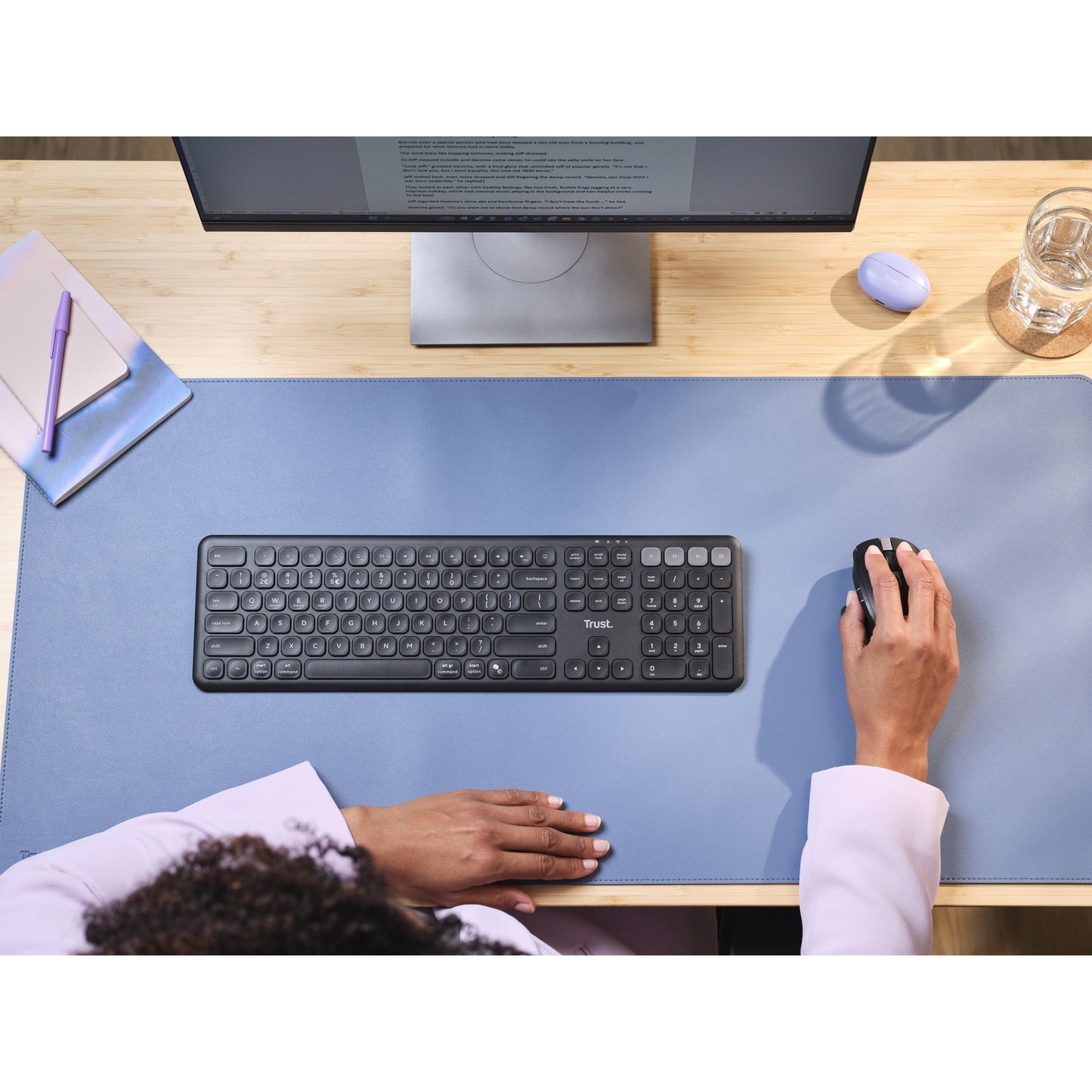 Trust vaiya draadloos toetsenbord (zwart, us lay-out (qwerty), 100%, bluetooth 2.4ghz)