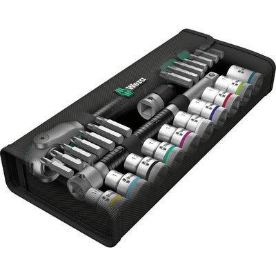 Wera 8100 sc 6 zyklop speed-ratelset, 1 2 -aandrijving gereedschapsset (zwart groen, 28-delig)