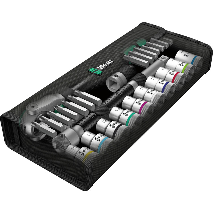 Wera 8100 sc 6 zyklop speed-ratelset, 1 2 -aandrijving gereedschapsset (zwart groen, 28-delig)