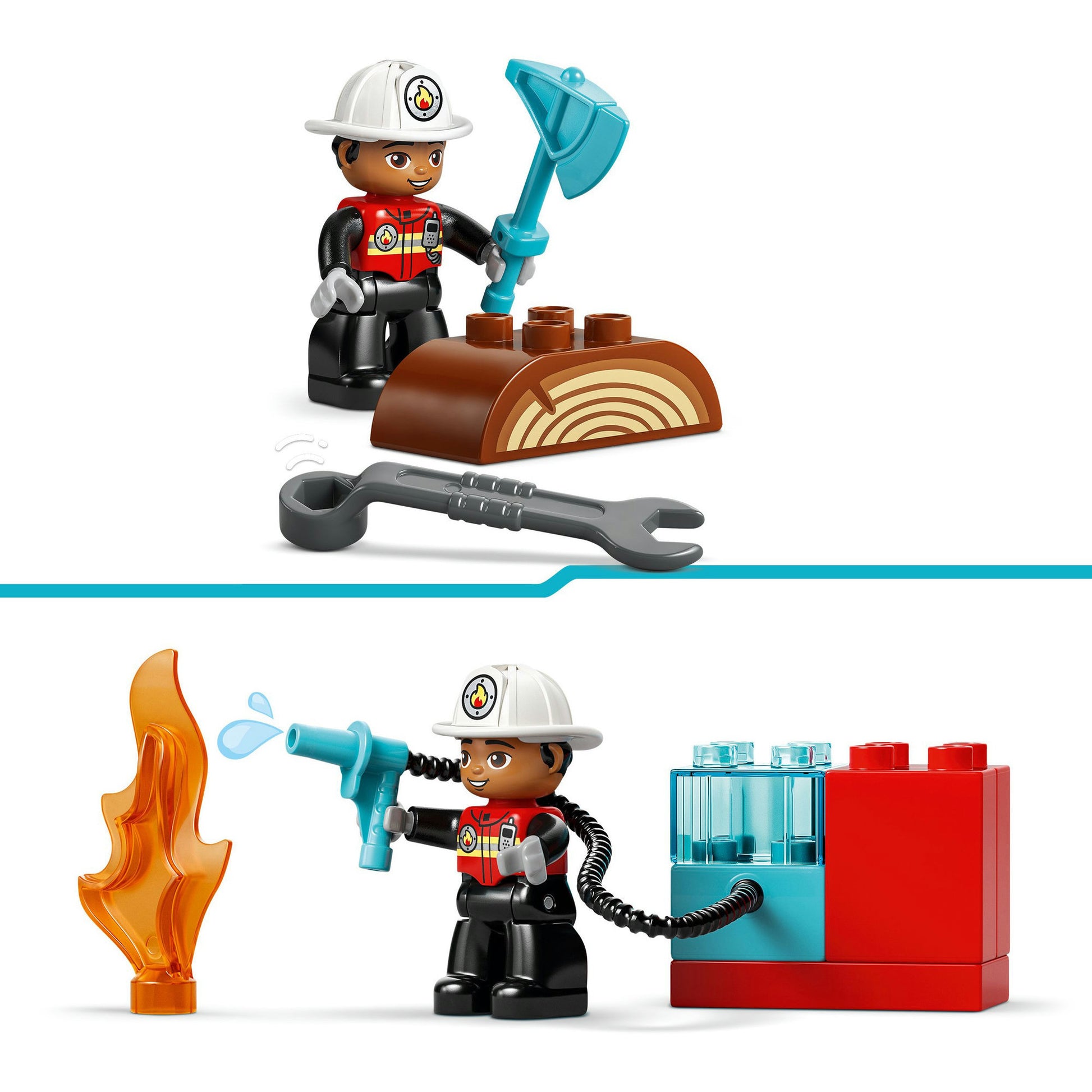 Lego duplo town 10473 brandweertruck met slang en brandweerman
