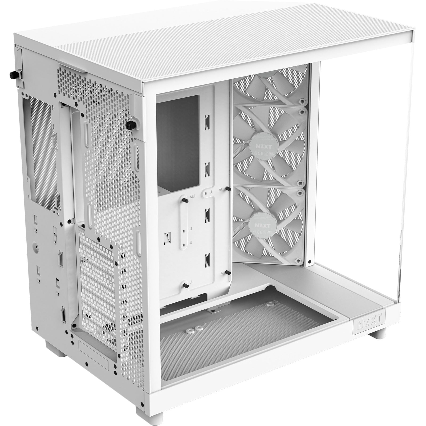 Nzxt h6 flow rgb midi tower behuizing (wit | 2x usb-a | 1x usb-c | rgb | tempered glass)
