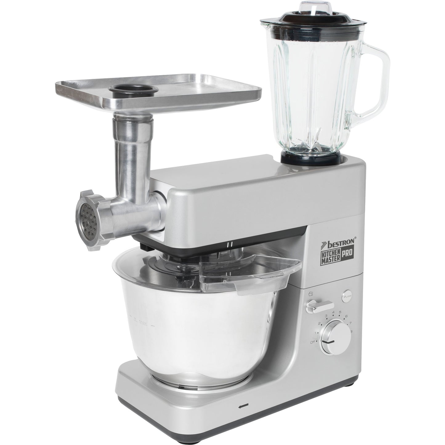 Bestron akm1600s 4-in-1 keukenmachine kitchen master pro (zilver)