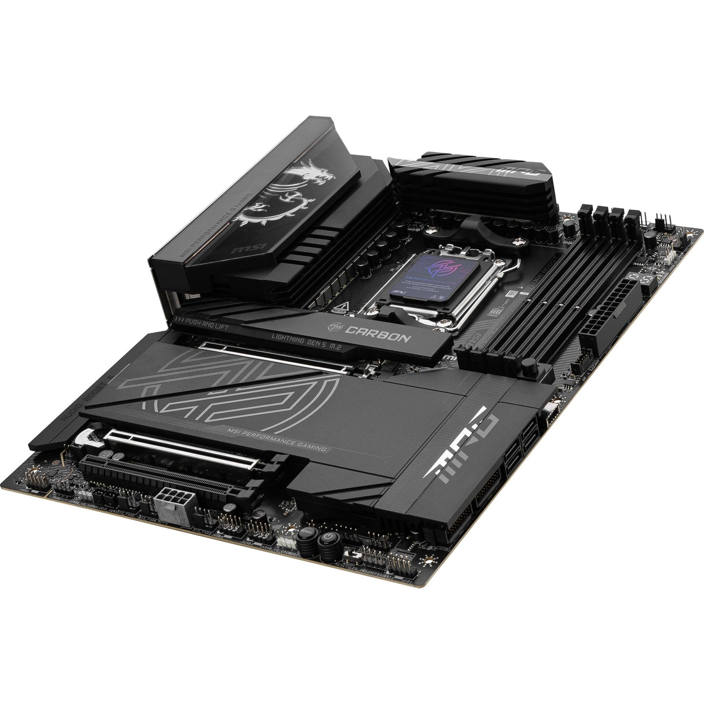 Msi mpg x870e carbon wifi socket am5 moederbord (raid, 5gb-lan, 2,5gb-lan, wi-fi 7, bt, sound, atx)