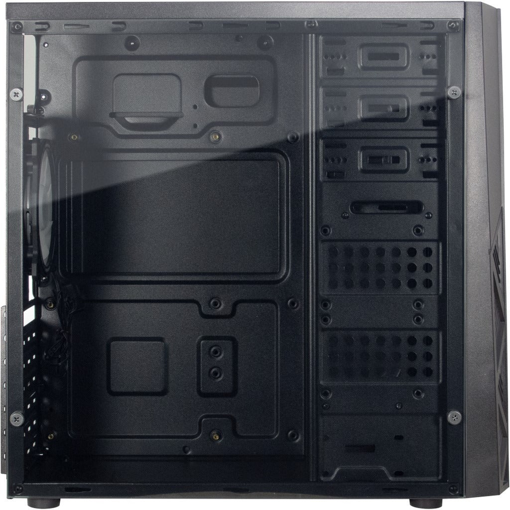 Inter-tech b-02 rgb midi tower behuizing (zwart | 3x usb-a | rgb | window)