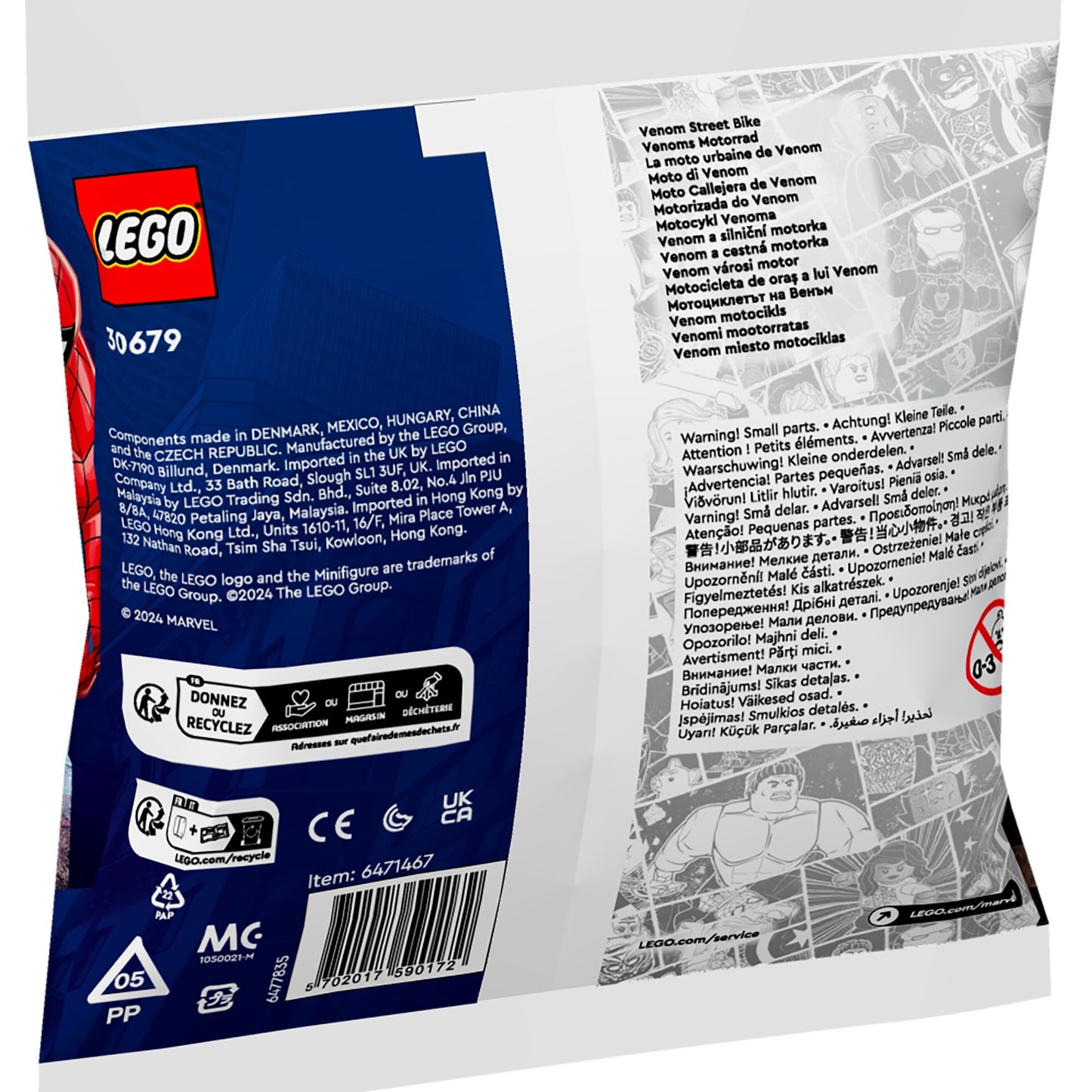 Lego marvel - venom straatmotor constructiespeelgoed (30679)
