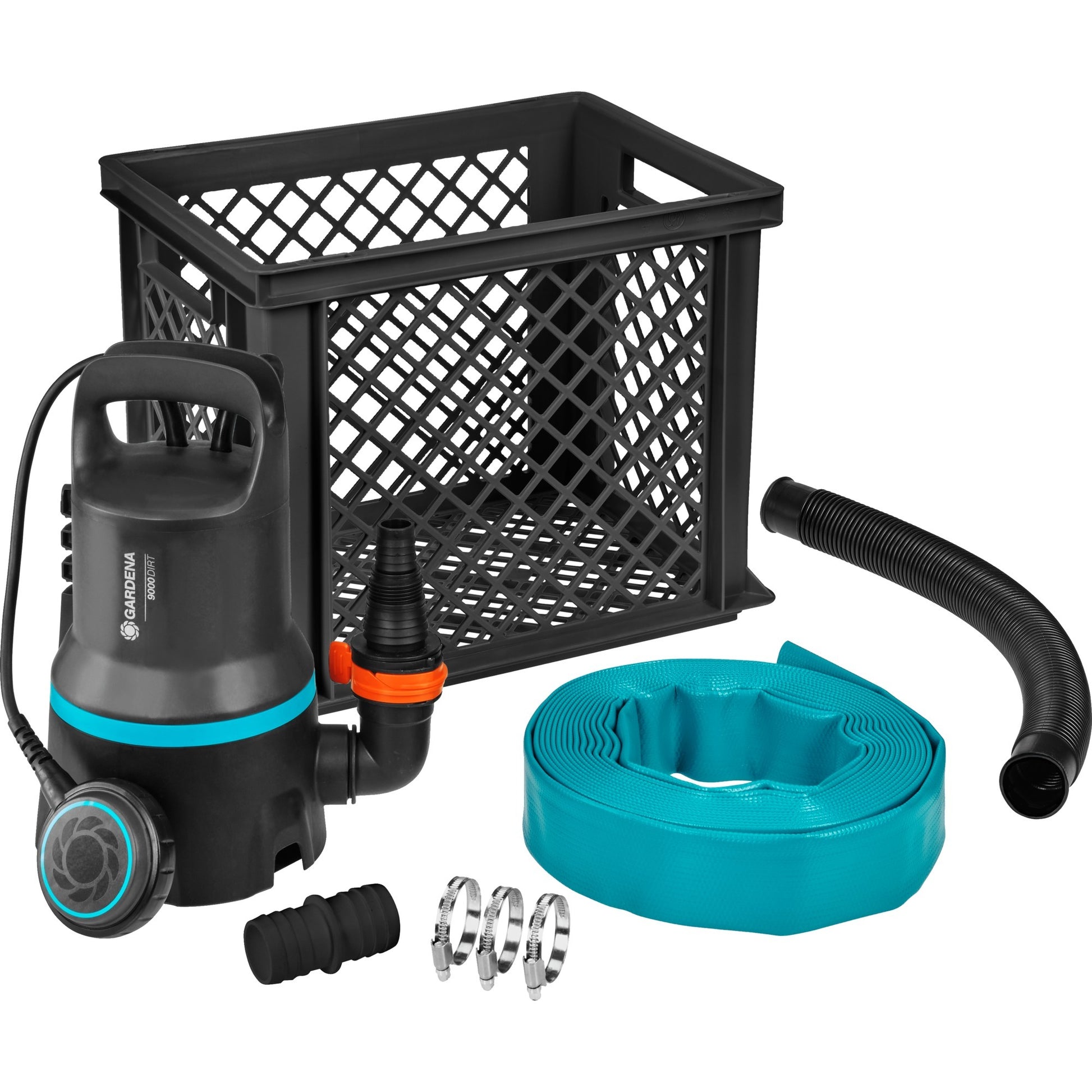 Gardena vuilwaterpomp 9000 set dompel- en drukpompen (zwart turquoise, 9041-20)