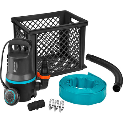 Gardena vuilwaterpomp 9000 set dompel- en drukpompen (zwart turquoise, 9041-20)
