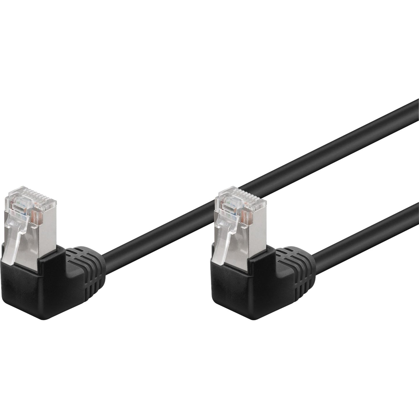 Goobay patchkabel cat 5e 2x90° f utp 3m (zwart)