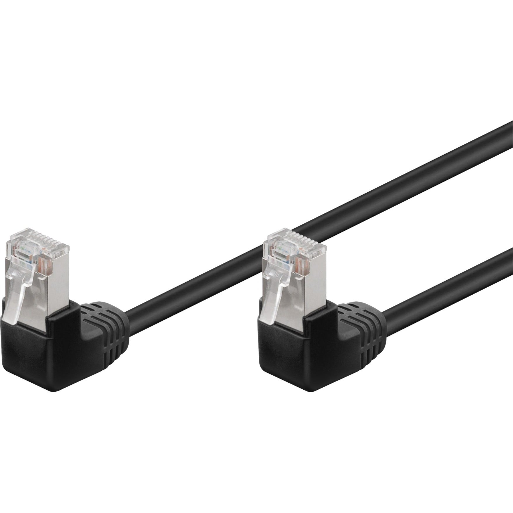 Goobay patchkabel cat 5e 2x90° f utp 3m (zwart)