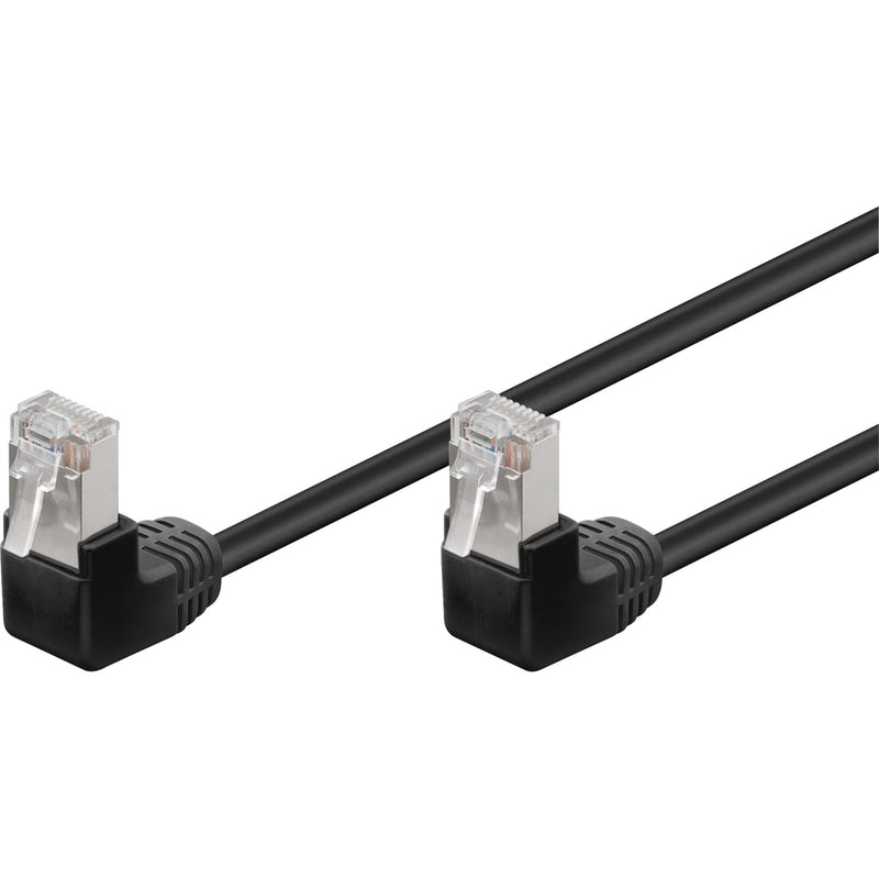 Goobay patchkabel cat 5e 2x90° f utp 3m (zwart)