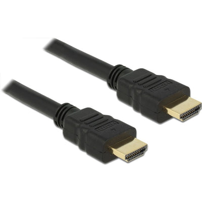 Delock high speed hdmi-a met ethernet adapterkabel (zwart, 25 centimeter, 4k)