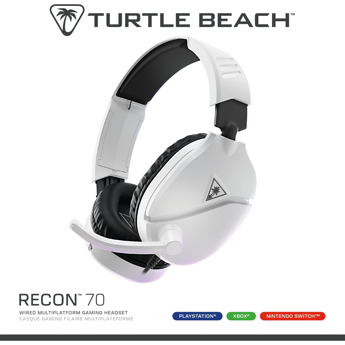 Turtle beach ear force recon 70p white (2024) over-ear gaming headset (wit, ps4, ps5, xbox series x|s, xbox one, switch, pc, mobile)