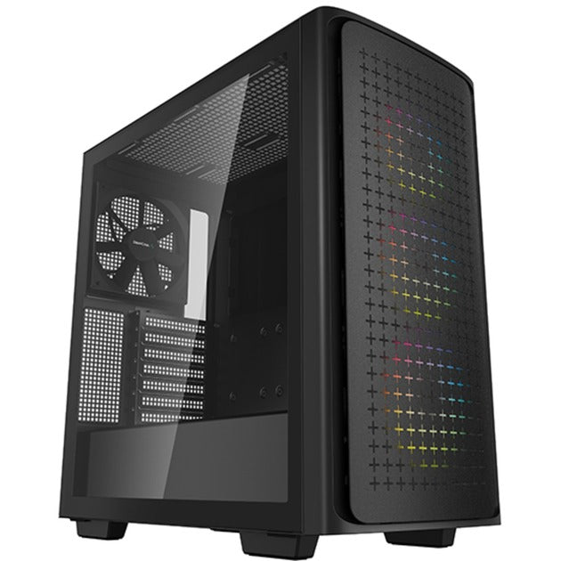 Deepcool ck560 midi tower behuizing (zwart | 2x usb-a | 1x usb-c | rgb | tempered glass)