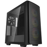 Deepcool ck560 midi tower behuizing (zwart | 2x usb-a | 1x usb-c | rgb | tempered glass) - afbeelding 1