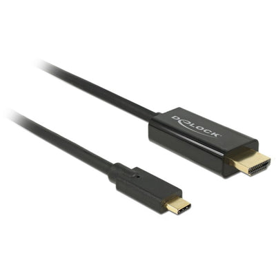 Delock usb-c naar hdmi kabel (zwart, 2 meter, 4k 30 hz, dp alt mode)