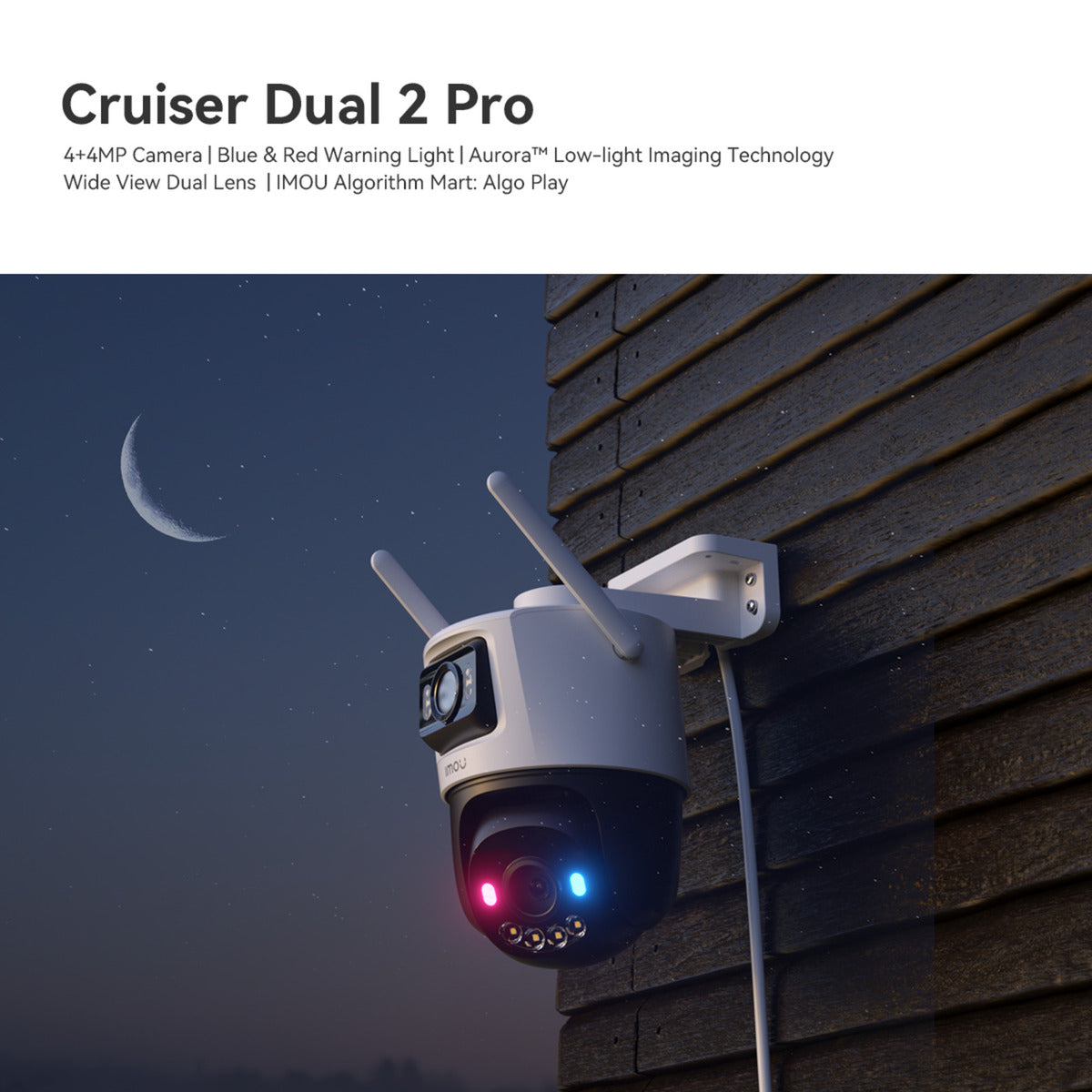 Imou cruiser dual 2 pro beveiligingscamera (wit, 4mp, wifi 6, lan)