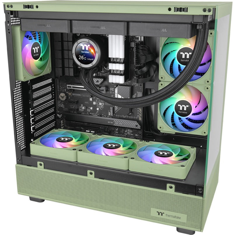 Thermaltake ct120 ex reverse argb sync pc cooling fan matcha green (3-fan pack) case fans (lichtgroen, 3 stuks, 120 x 120 x 25 mm, pwm)