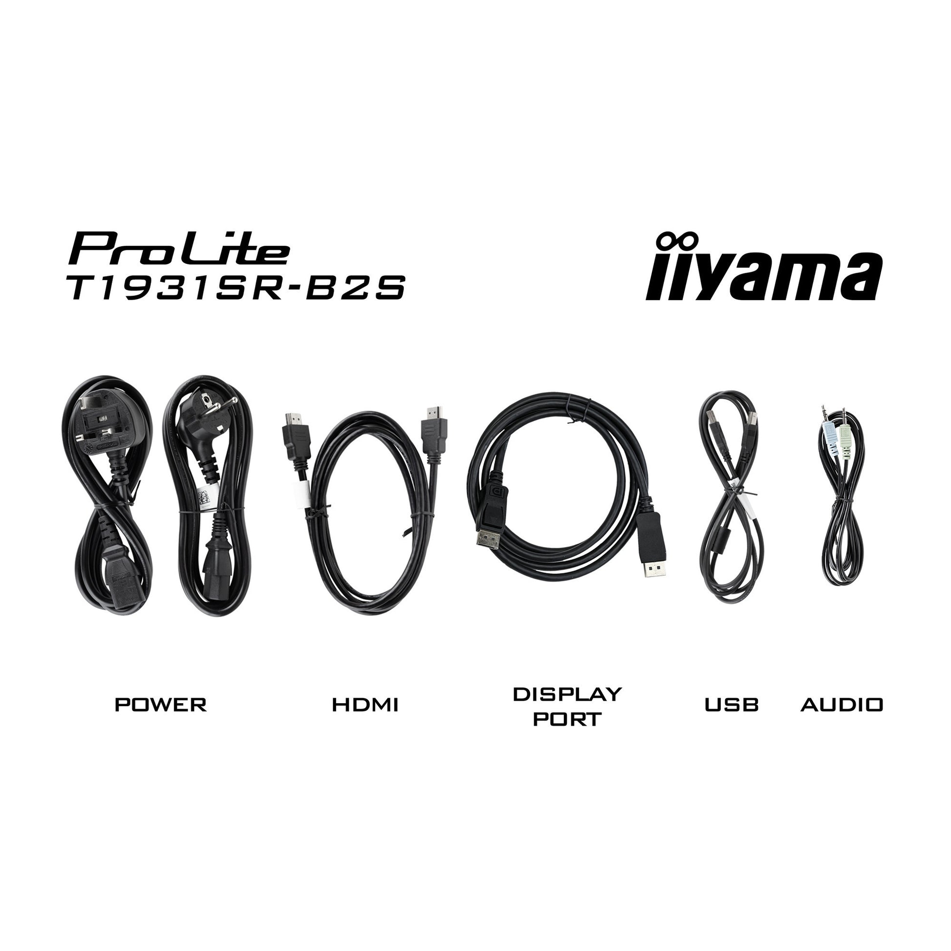 Iiyama prolite t1931sr-b2s 19 touchscreen monitor (zwart, vga, hdmi, displayport, audio, touchscreen)
