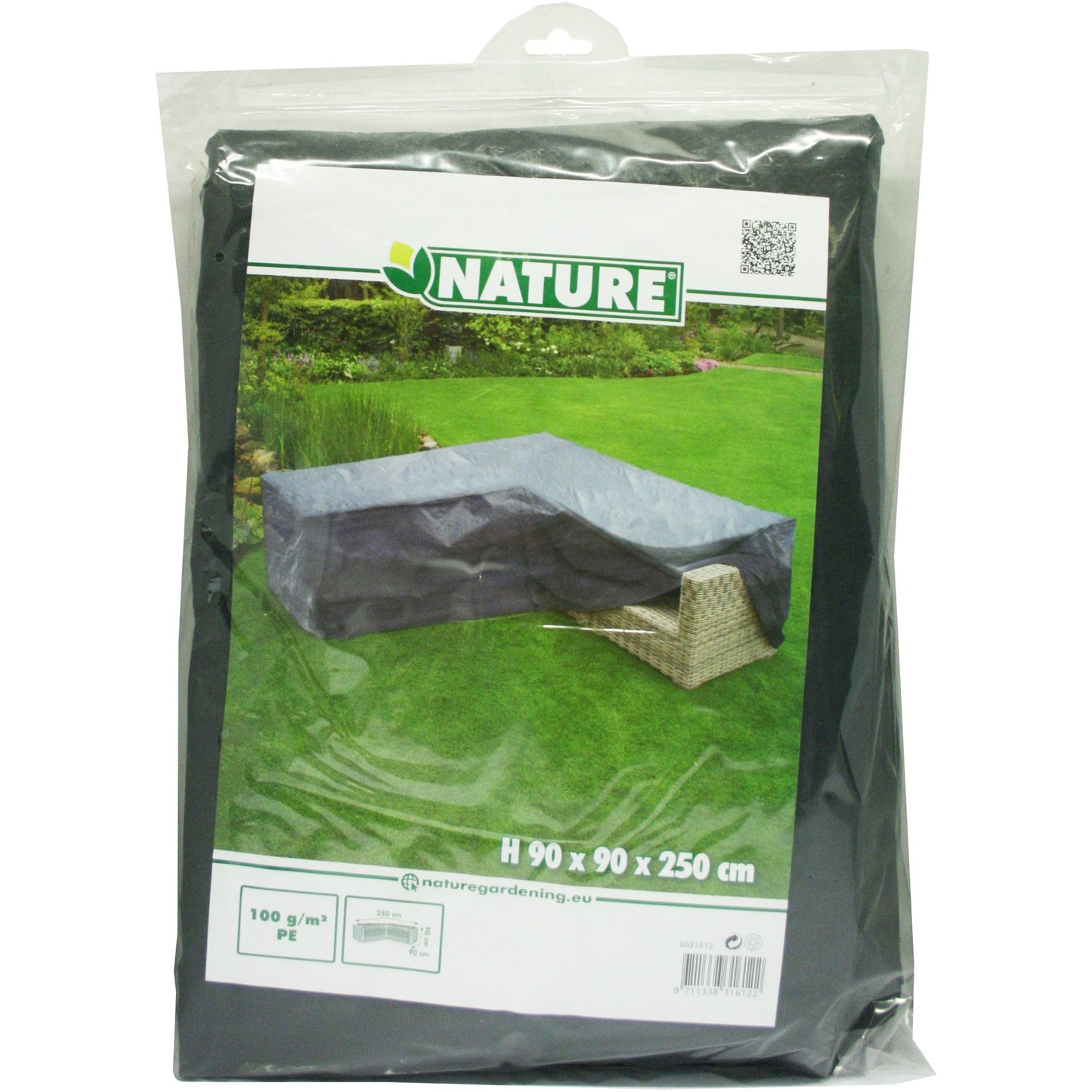 Nature tuinmeubelafdekhoes voor loungeset l-vorm afdekking (grijs, 6031612)