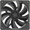 Silverstone shark force 120 case fan (zwart, 120 x 120 x 25 mm, pwm)
