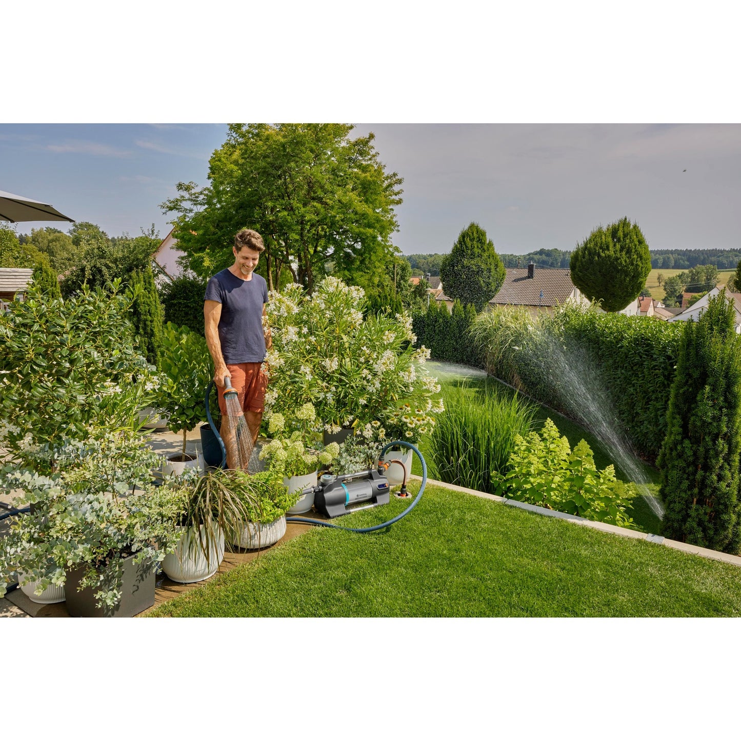 Gardena besproeiingspomp 6500 silentcomfort (donkergrijs roestvrij staal, 1300 watt | bluetooth)