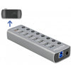 Delock usb 3.2 gen 1 hub met 7 poorten usb-hub (grijs)