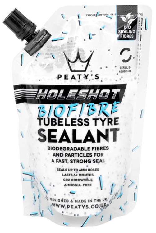 Peaty's holeshot biofibre tubeless tyre sealant