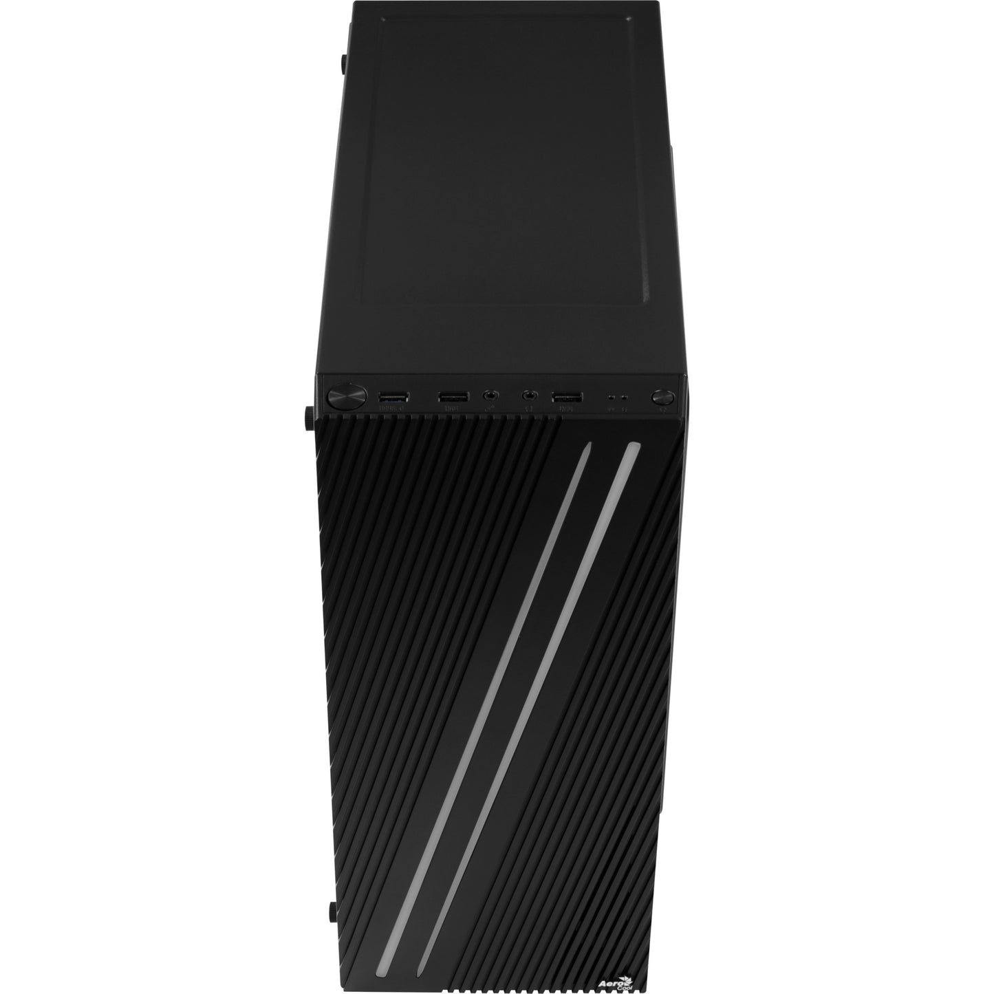 Aerocool streak midi tower behuizing (zwart | 3x usb-a | rgb | window)