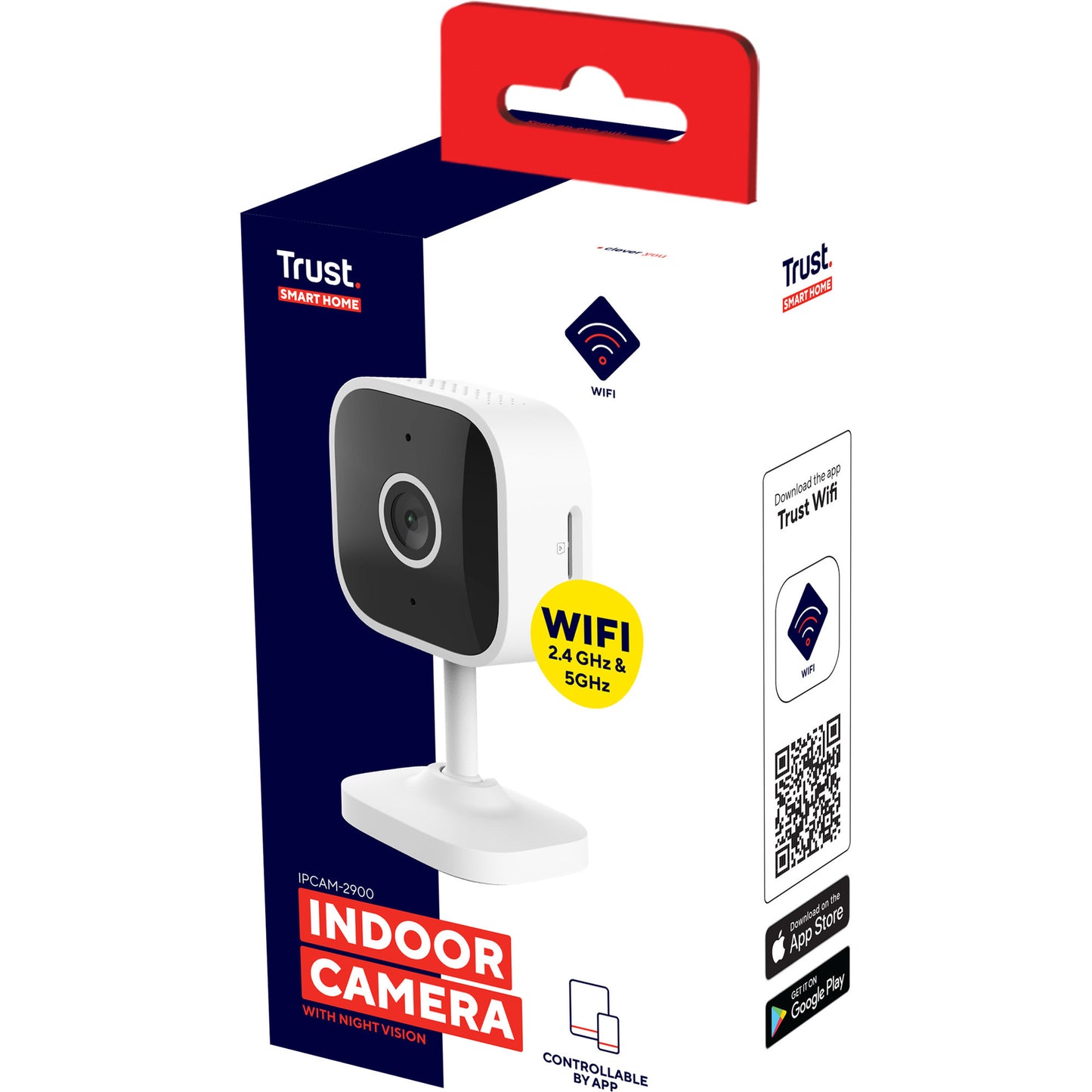 Trust ipcam-2900 beveiligingscamera (wit, 2.4 of 5ghz wifi)