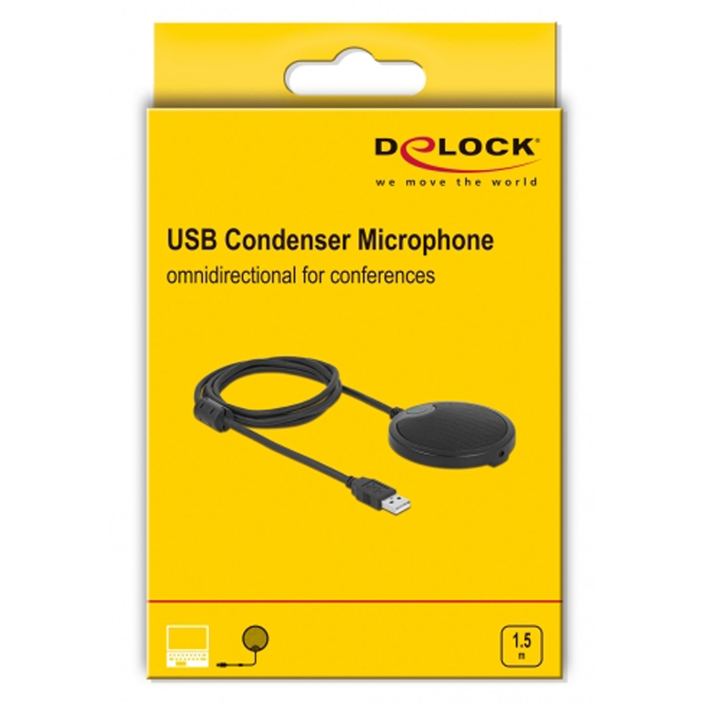 Delock usb condenser microphone omnidirectional for conferences microfoon (zwart)