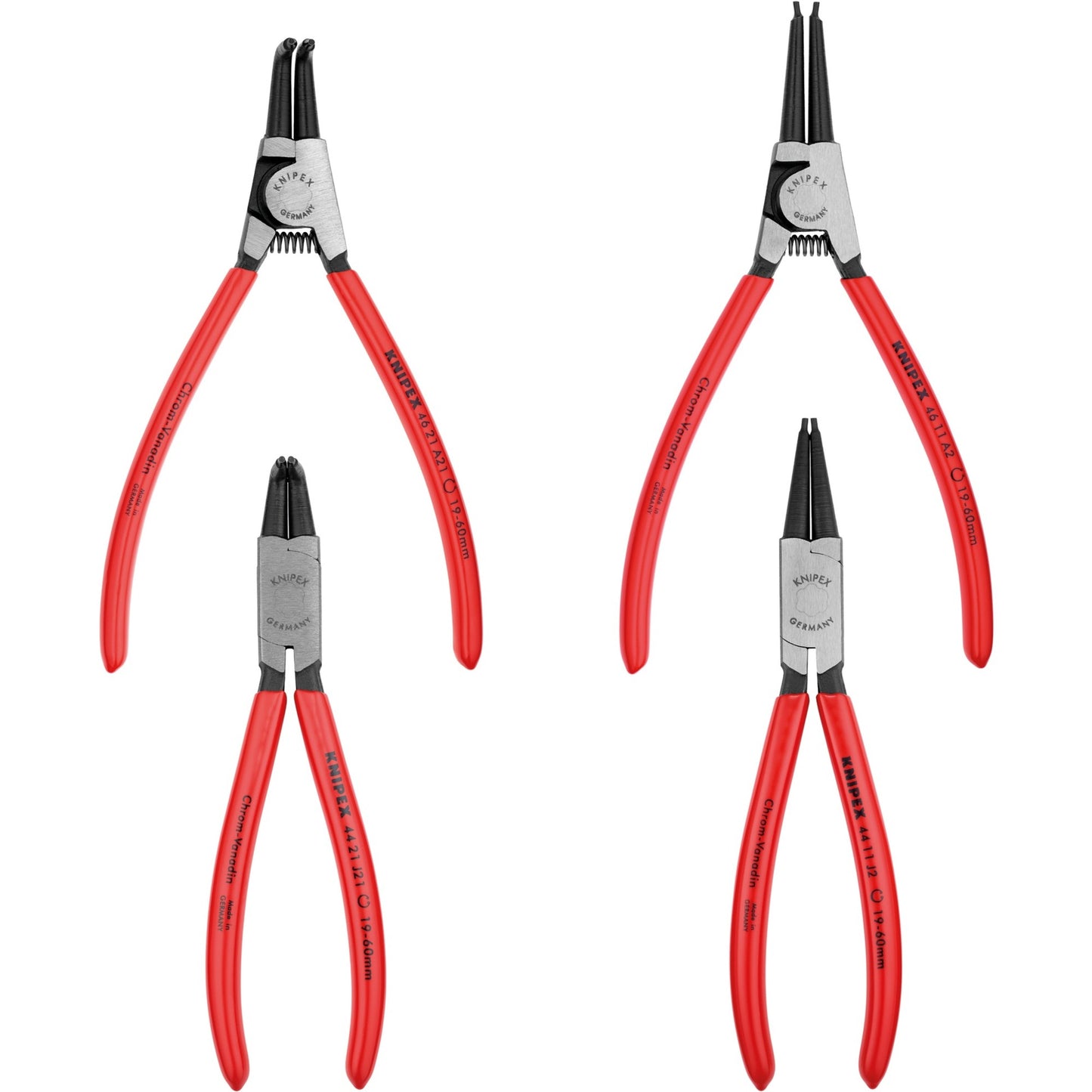 Knipex borgveertangenset 001956 (rood zwart, 4-delig)