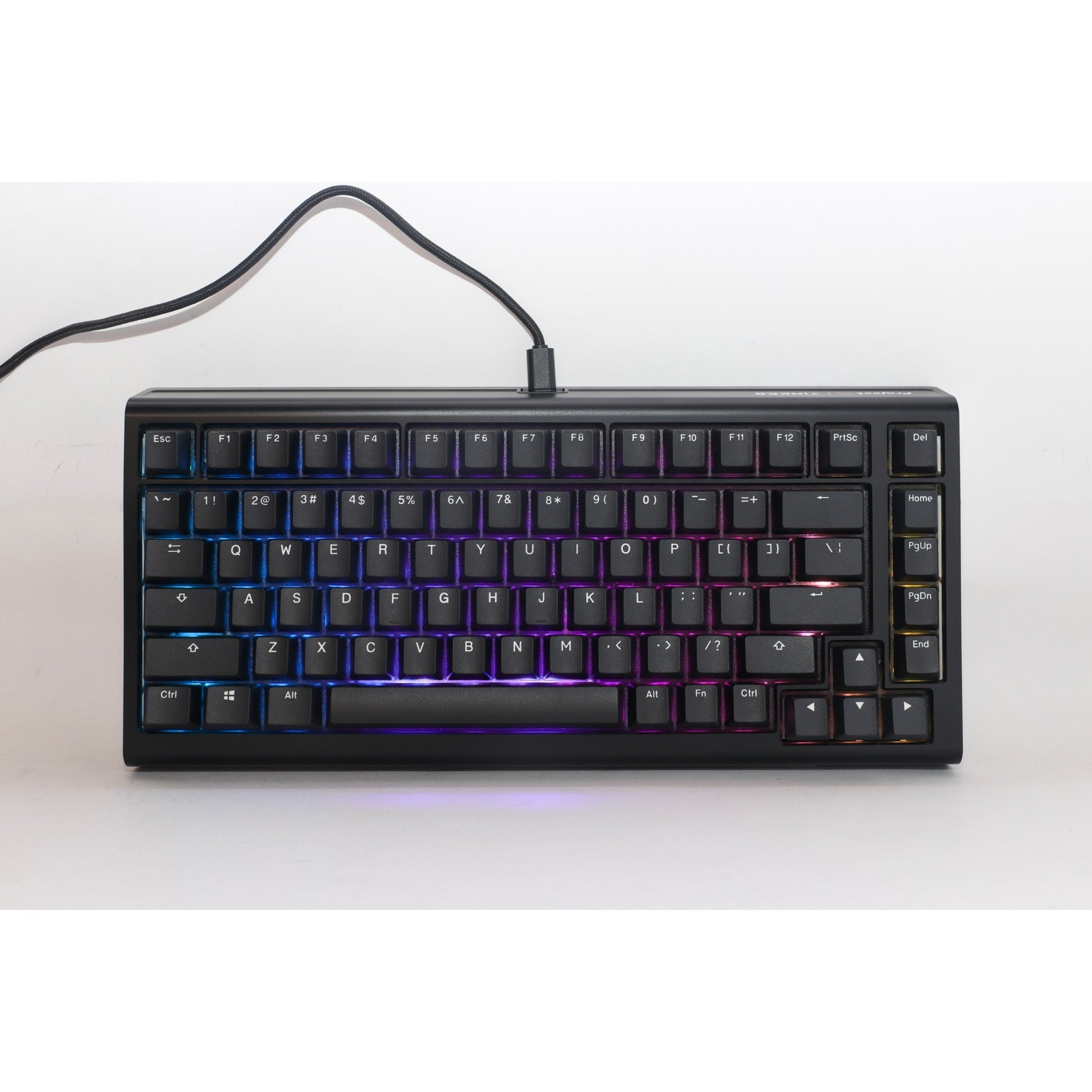 Ducky projectd tinker 75 met qmk via rgb mechanisch toetsenbord (zwart, us lay-out (qwerty), cherry mx blue, 75%, rgb leds, double-shot pbt, hot-swappable, gasket mount)