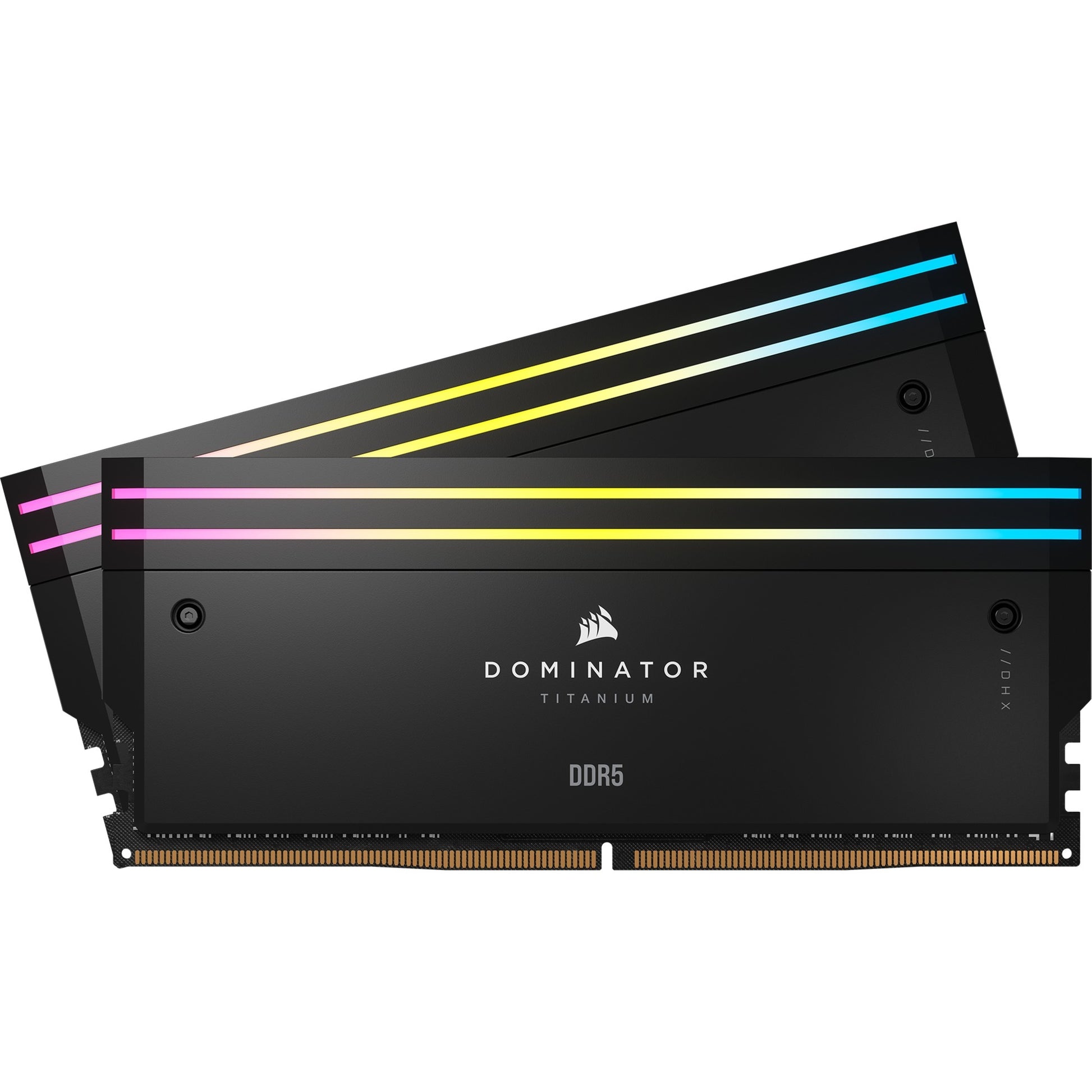 Corsair dominator titanium rgb 64 gb ddr5-6400 (2x 32 gb) werkgeheugen (zwart, cmp64gx5m2b6400c32, xmp 3.0)