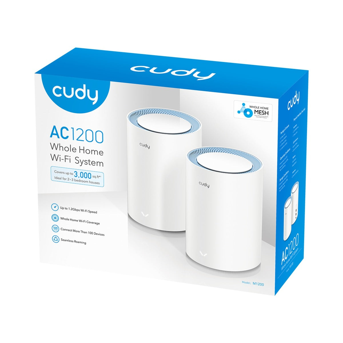 Cudy ac1200 mesh wi-fi system (2-pack) mesh router (wit)