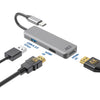 Act connectivity usb-c 4k multiport adapter voor 2 hdmi schermen, usb-a datapoort (aluminium)