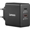Lenovo dual usb-c (65w) gan (zwart, 2x usb-c, power delivery)