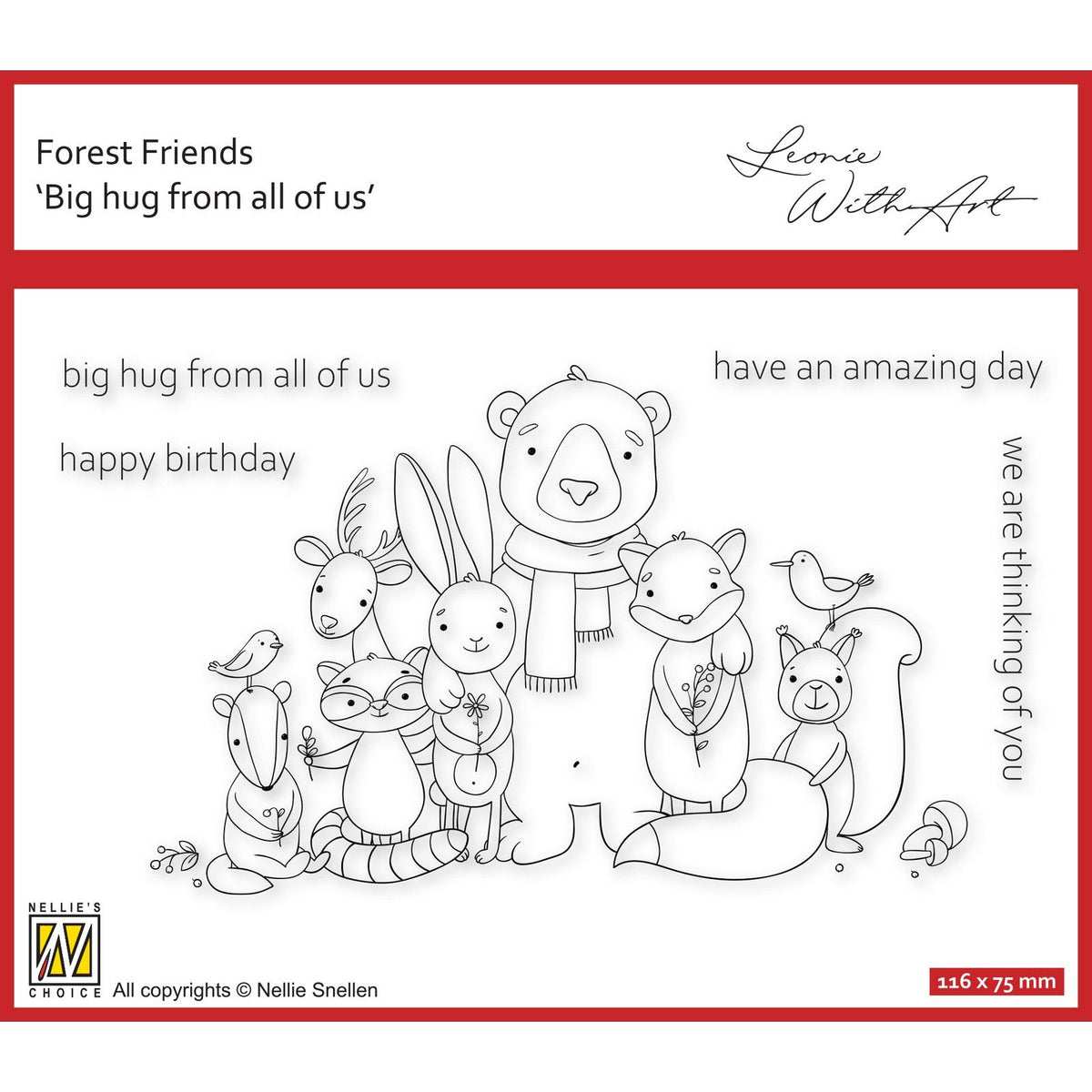 Nellie's choice • forest friends clear stempels big hug from all of us