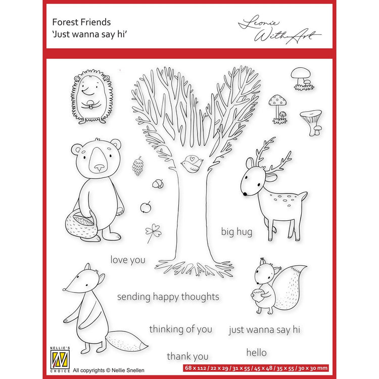Nellie's choice • forest friends clear stempels just wanna say hi