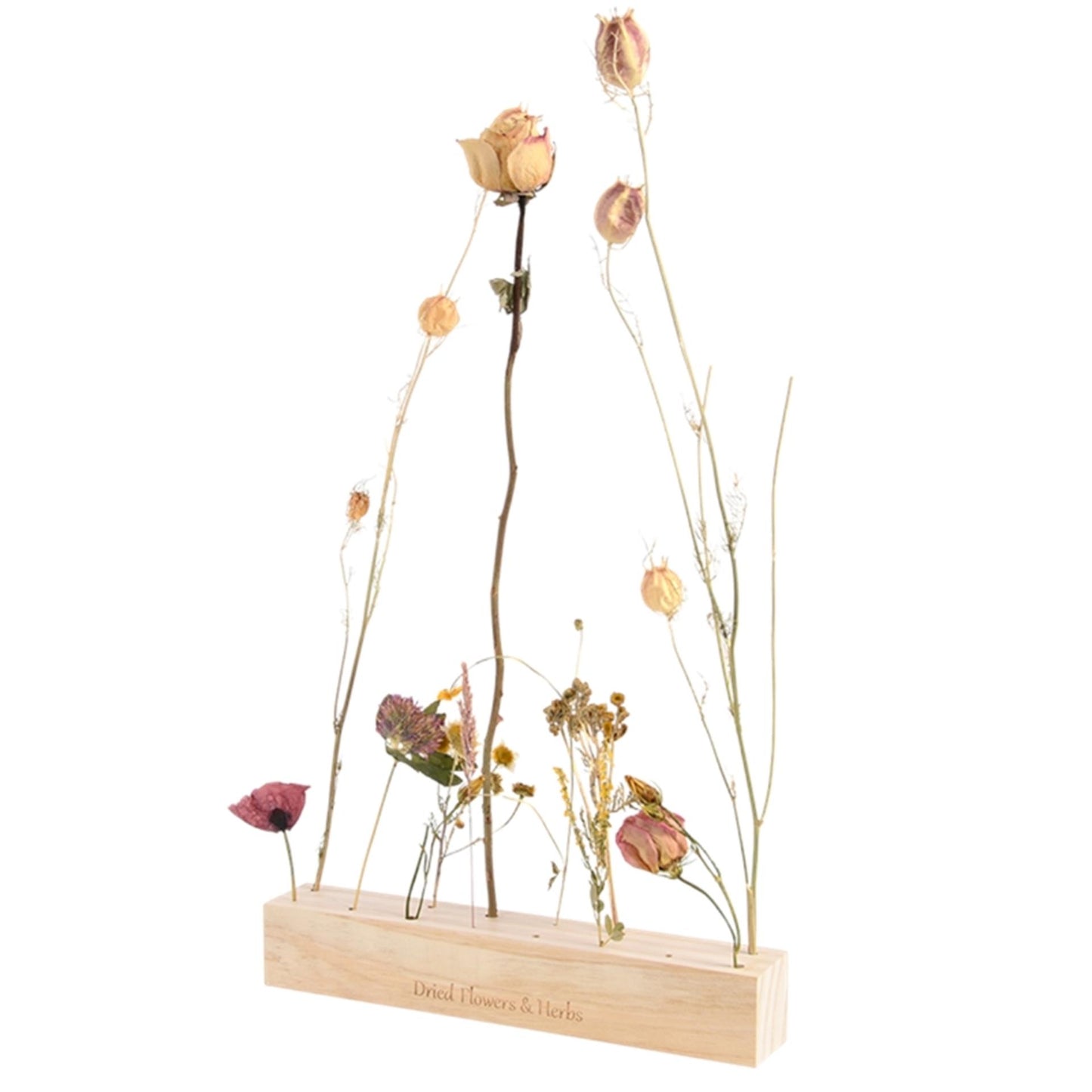 Esschert design bloemen en kruiden standaard hout 25x4x4cm ( exclusief bloemen )