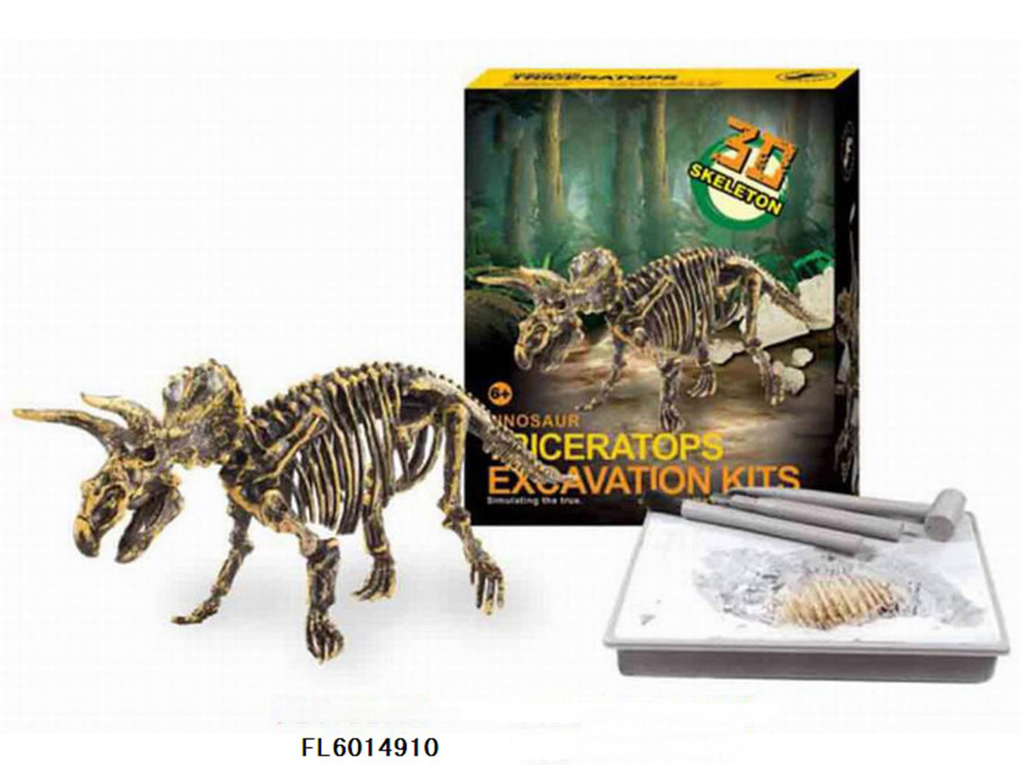 Aro dinoskelet uitbikken triceratops 23cm