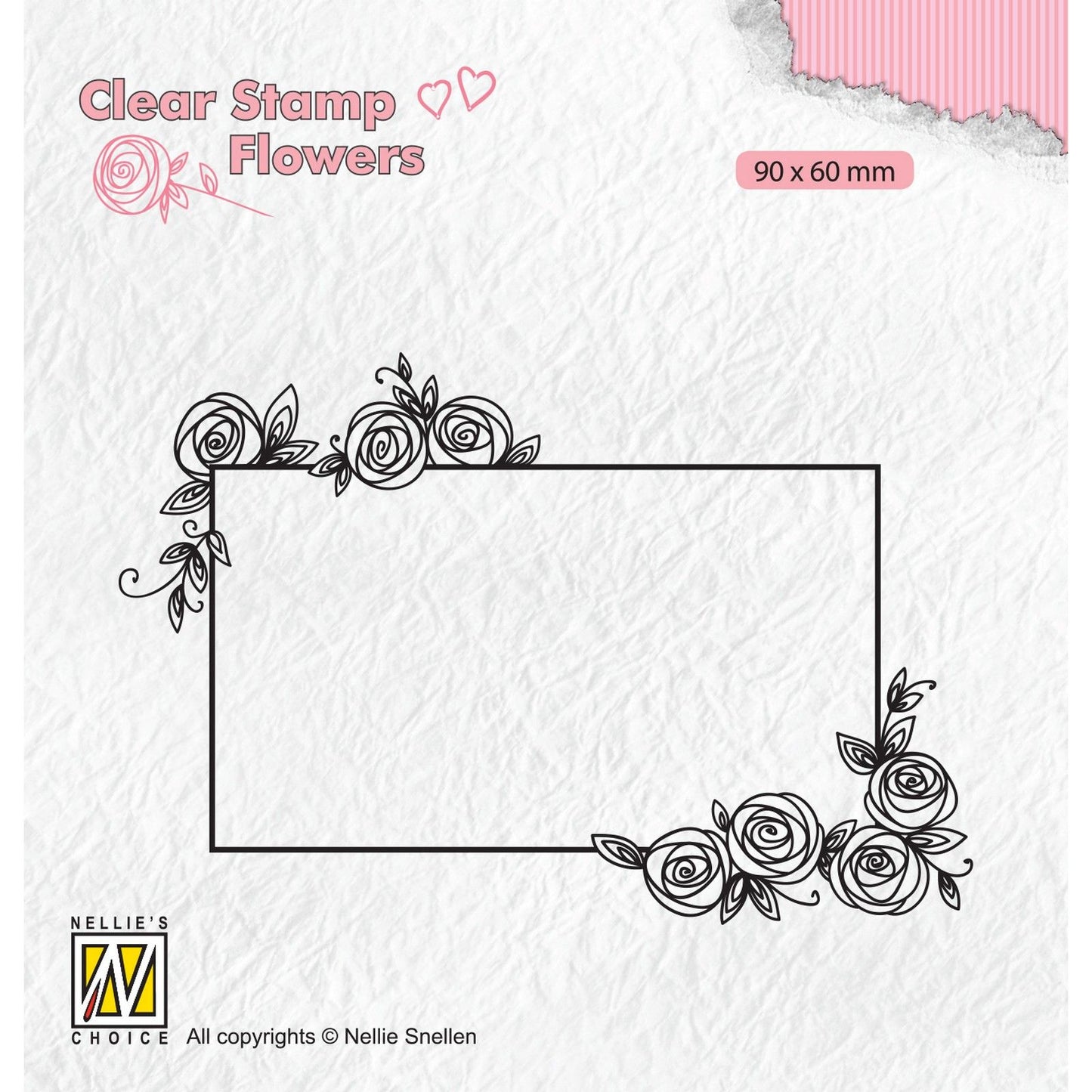 Nellie's choice • flowers clear stempels rectangle frame with roses
