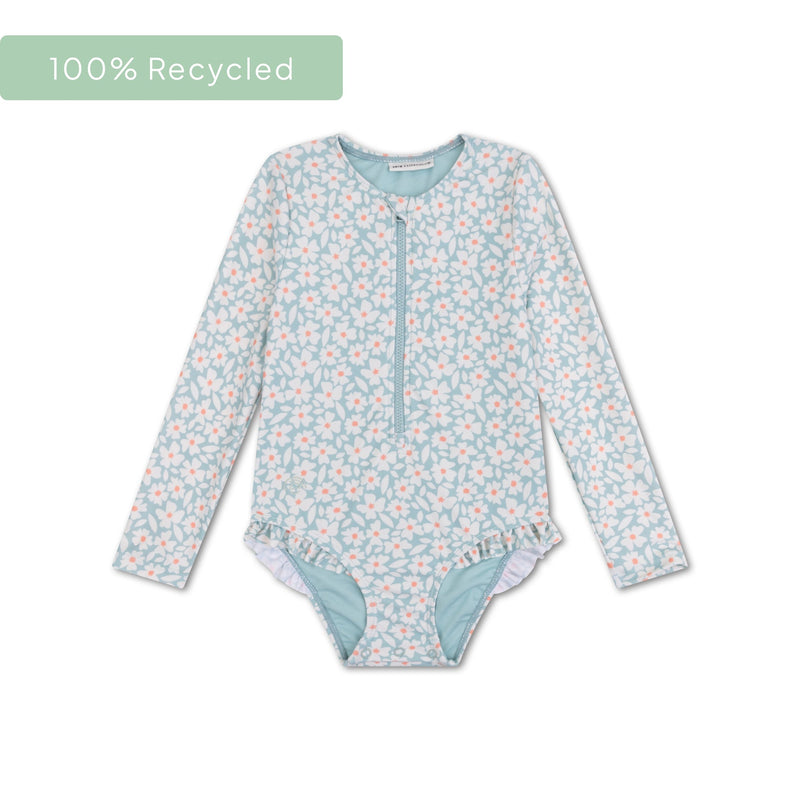 Florish | groen meisjes uv badpak met lange mouwen