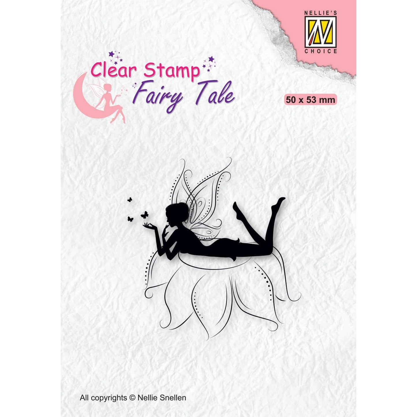 Nellie's choice • fairy tale clear stempels elf laying on flower